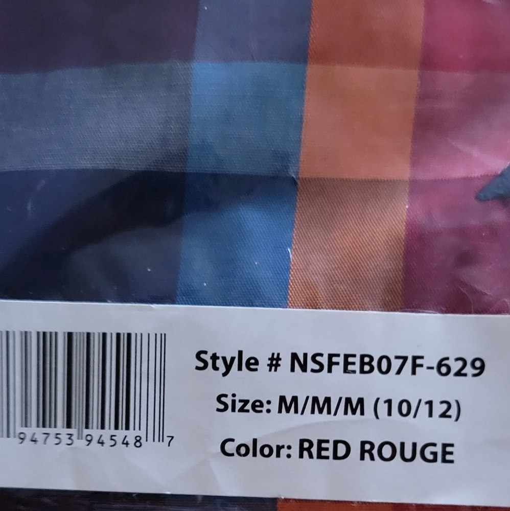 Nautical Boy's Multicolor Plaid Shirt; Style: Long Sleeve. Size: 10/12 (M). - Picture 4 of 5